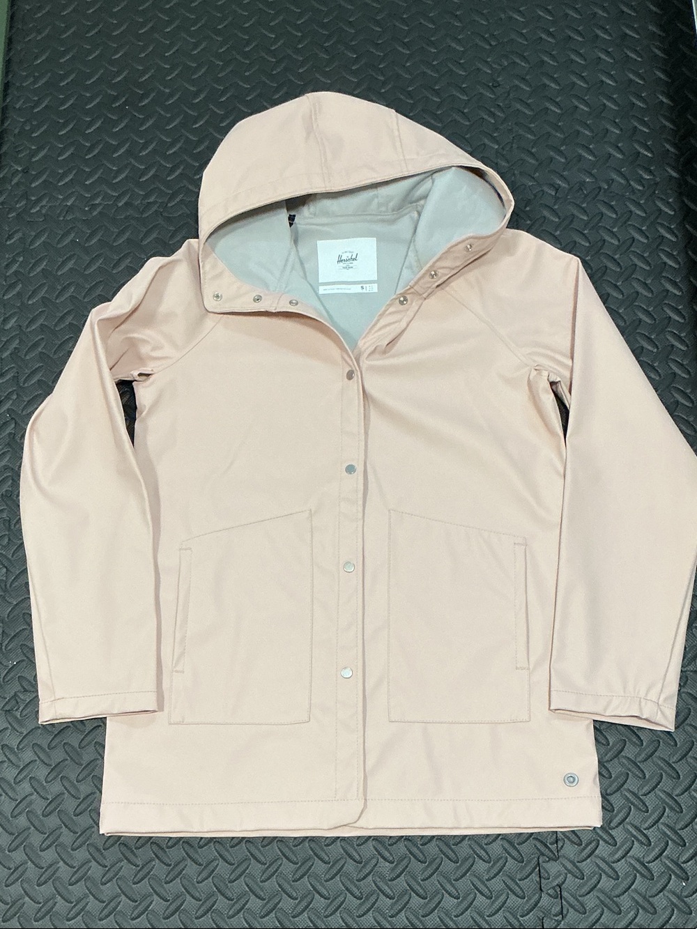 Herschel Supply Company Pale Pink Hooded Rain Coat